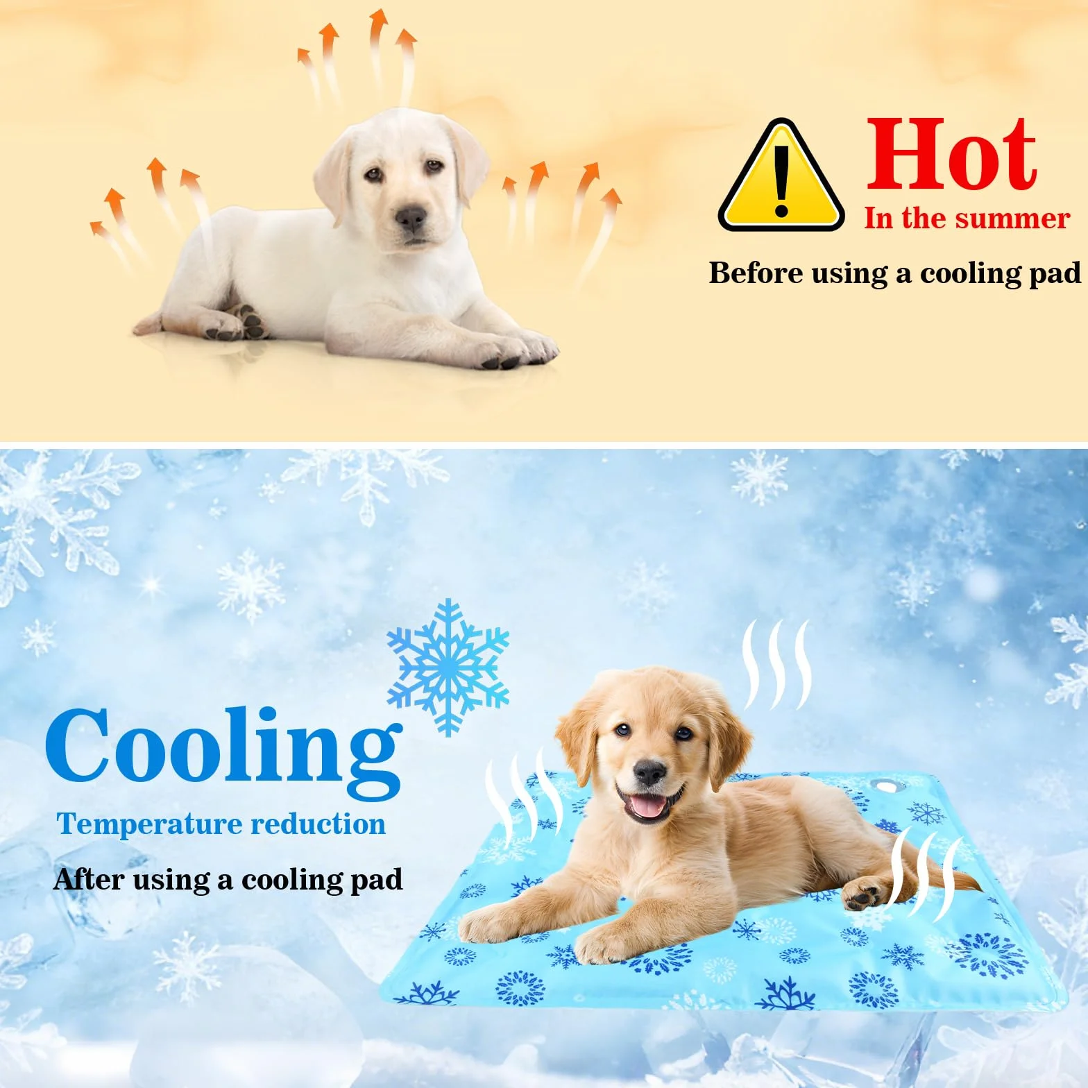 Manta Refrescante para Perros Pequeños y Gatos, Alfombra Refrigerante de Gel con Agua para Mascotas, Cama de Verano Impermeable y Fácil de Limpiar