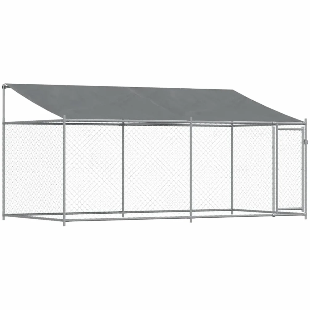 Festnight Perrera de Exterior con Toldo Gallinero de Exterior Grande Jaula para Perros con Cerradura Caseta para Perros Mascotas Animales Perro Grande Exterior 4 x 2 x 2 m