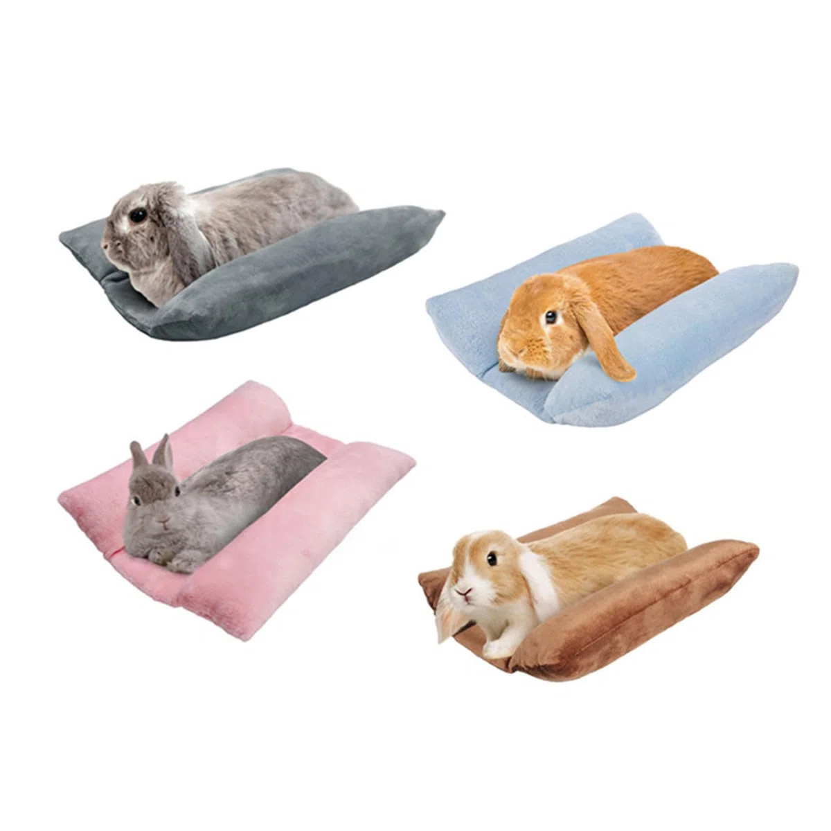 Cama para conejos de 15, 7 x 14 pulgadas, cama cóncava para conejitos suaves y espesas, cojines para abrazar, tapete de felpa, tapete para mascotas pequeñas para dormir en jaulas, ropa de cama