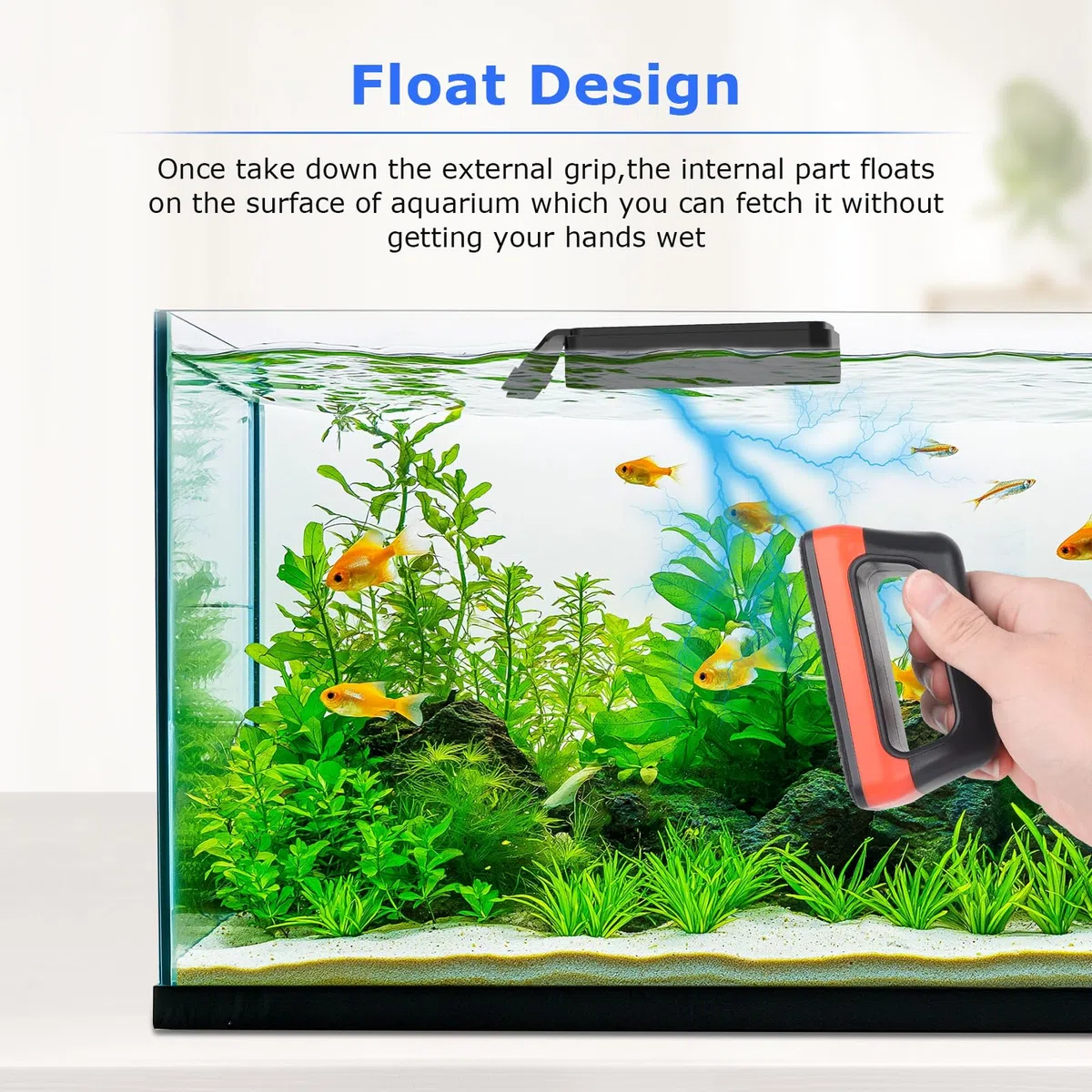Hygger Limpiador Magnético para Acuario, Cepillo Limpieza Acuario, Aquarium Magnetic Glass Cleaner con Raspador Extraíble for Freshwater and Saltwater Aquariums(M)