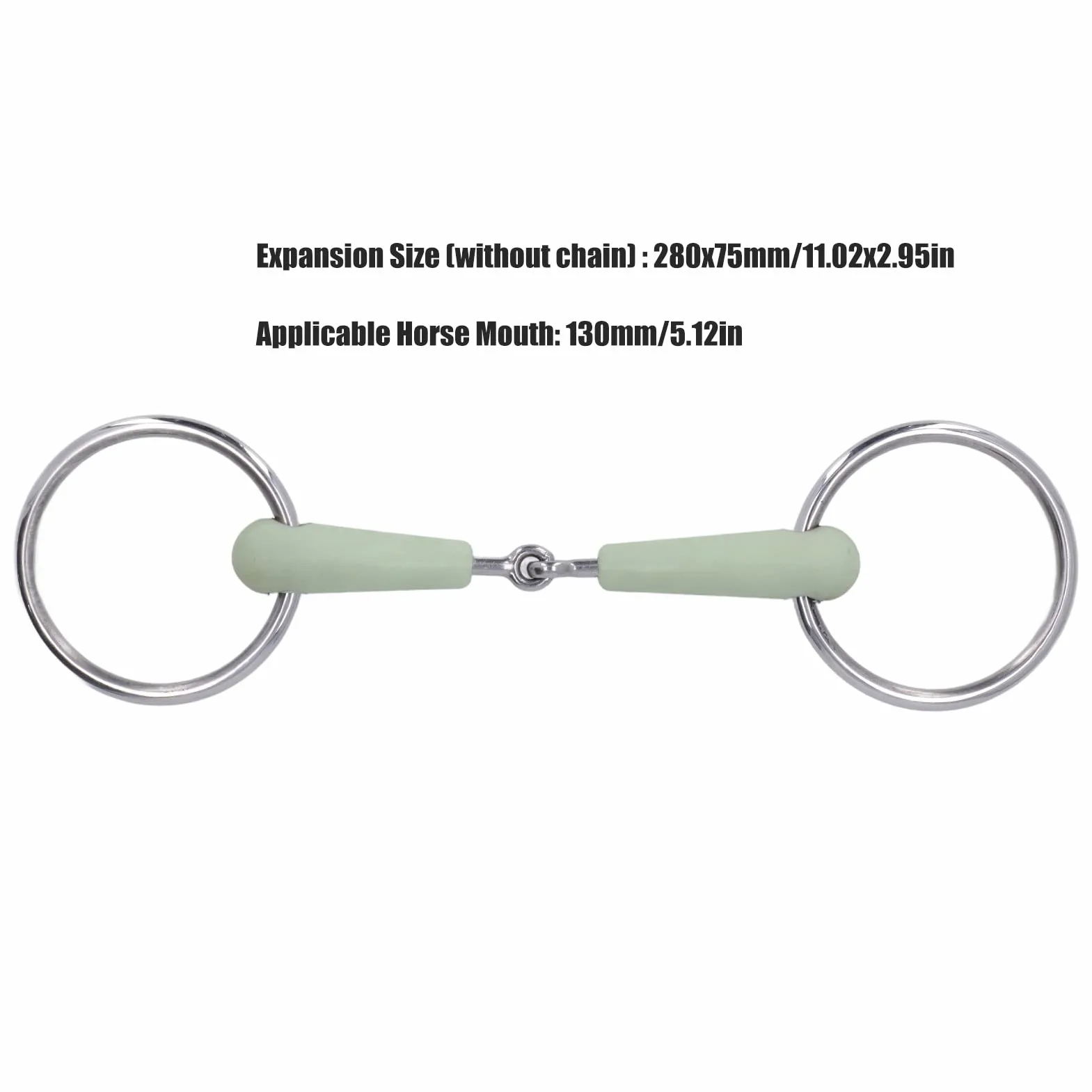 Freno de Caballo 130mm con Cadena Acero Inoxidable Equipo de Entrenamiento para Equitación Frenos para Caballos Herrajes para Montar