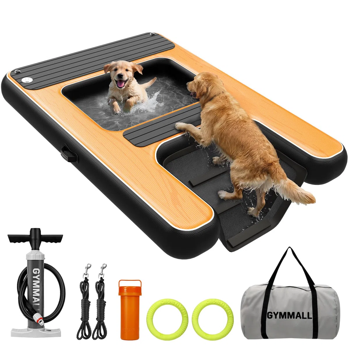Rampa de Agua Hinchable para Perros 170 x 120 cm, Capacidad hasta 150 kg, Ideal para Muelles, Piscinas y Barcos