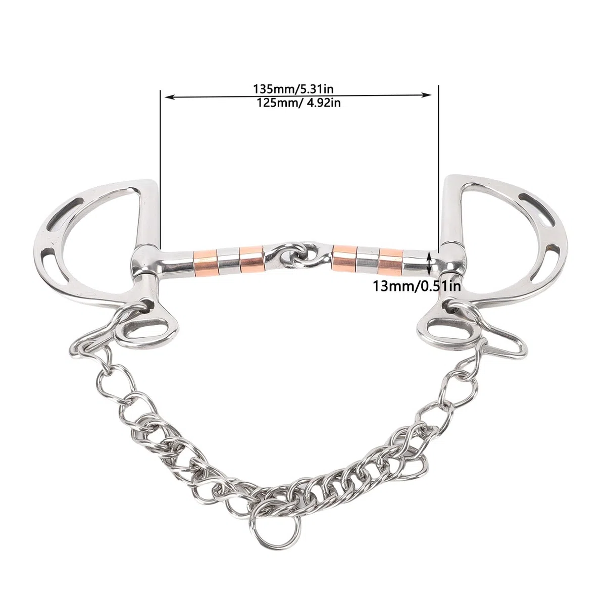Pssopp Broca de Snaffle de Acero Inoxidable, Diseño Ranurado con Boca Articulada Hueca para un Control y Comodidad Mejorados en la Conducción Ecuestre