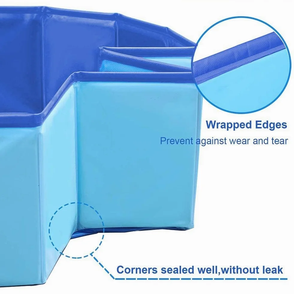 Tina plegable para perros, piscina grande de PVC para mascotas, piscina de juegos para mascotas, piscina antideslizante para el baño de perros en el jardín (80 x 20 cm)