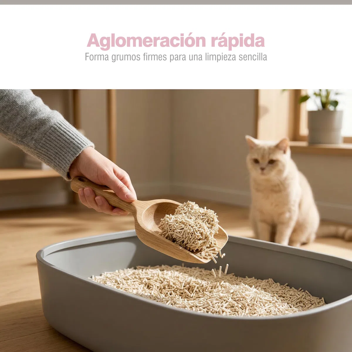 PORTENTUM Arena de Tofu para Gatos sin Perfume – 10,8 kg de Arena aglomerante para Gatos con Control de olores y fácil Limpieza – Pellets Vegetales Que no se pegan y Mantienen el arenero Limpio