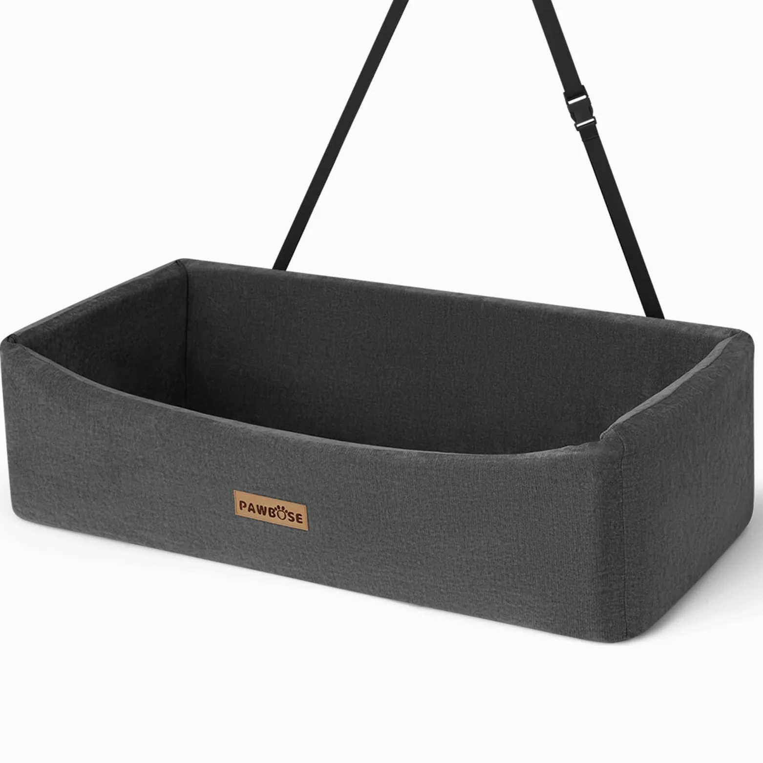 Asiento de Coche para Perros Grandes de hasta 45kg, Cama de Coche para Perros Gris con cinturón de Seguridad, Asiento de Coche Elevador Lavable para Perros
