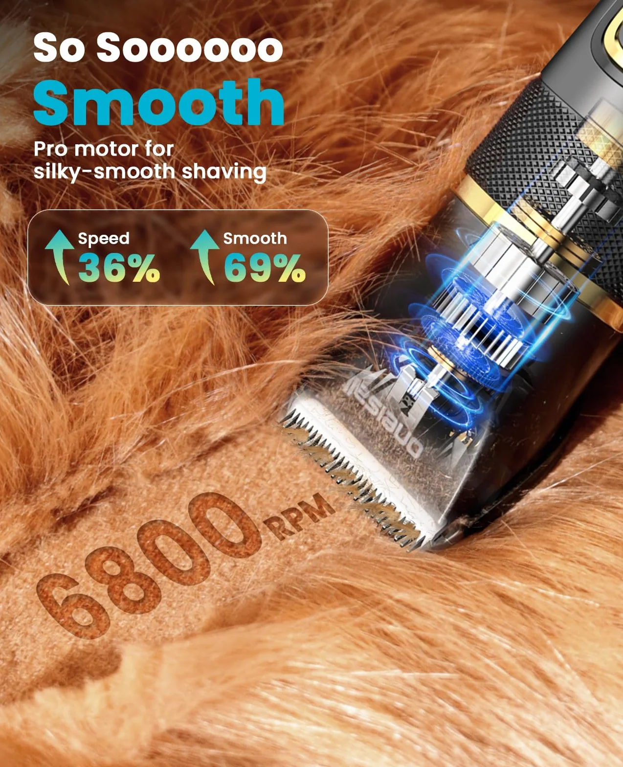 oneisall Silencioso Maquina cortar pelo Perros Mejorada Pro, Profesional Cortapelos Perros Gatos 2000mAh Recargable, IPX7 Impermeable Maquina de cortar pelo barboncini