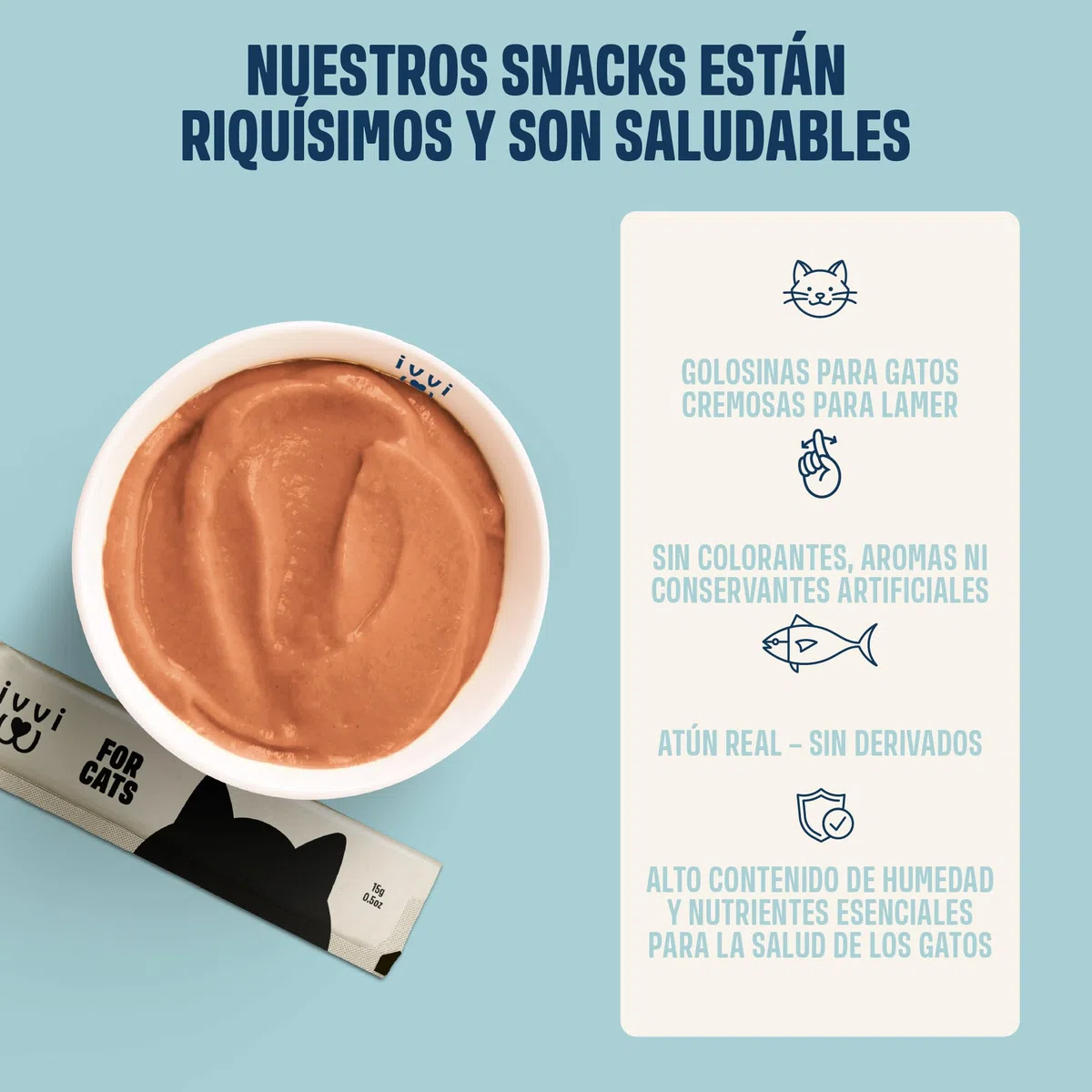ivvi Hip & Joint Essence para Gatos – Crema Funcional para Las Articulaciones con Glucosamina, Condroitina, Mejillón de Labios Verdes y Aceite de Salmón – Ayuda Articular – 30x15g – con Atún Real