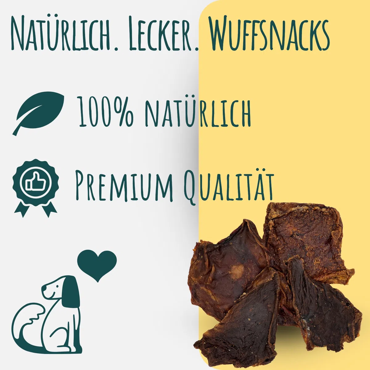 Deshidrato de ternera para perros | 2,5 kg | carne de perro deshidratada | 100% carne de res | carne de vacuno natural y seca | baja en grasa y rica en proteínas | carne seca de ternera de Wuffsnacks