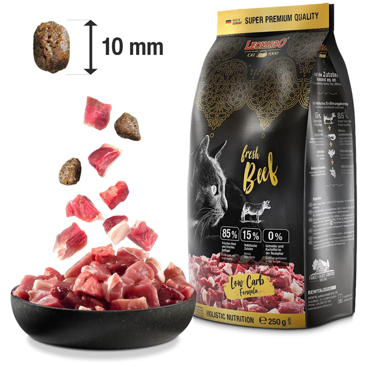 Leonardo Fresh Beef 1,5 kg | Alimento Seco para Gatos con 85% Carne Fresca | Completo para Gatos Adultos de 1 año en Adelante