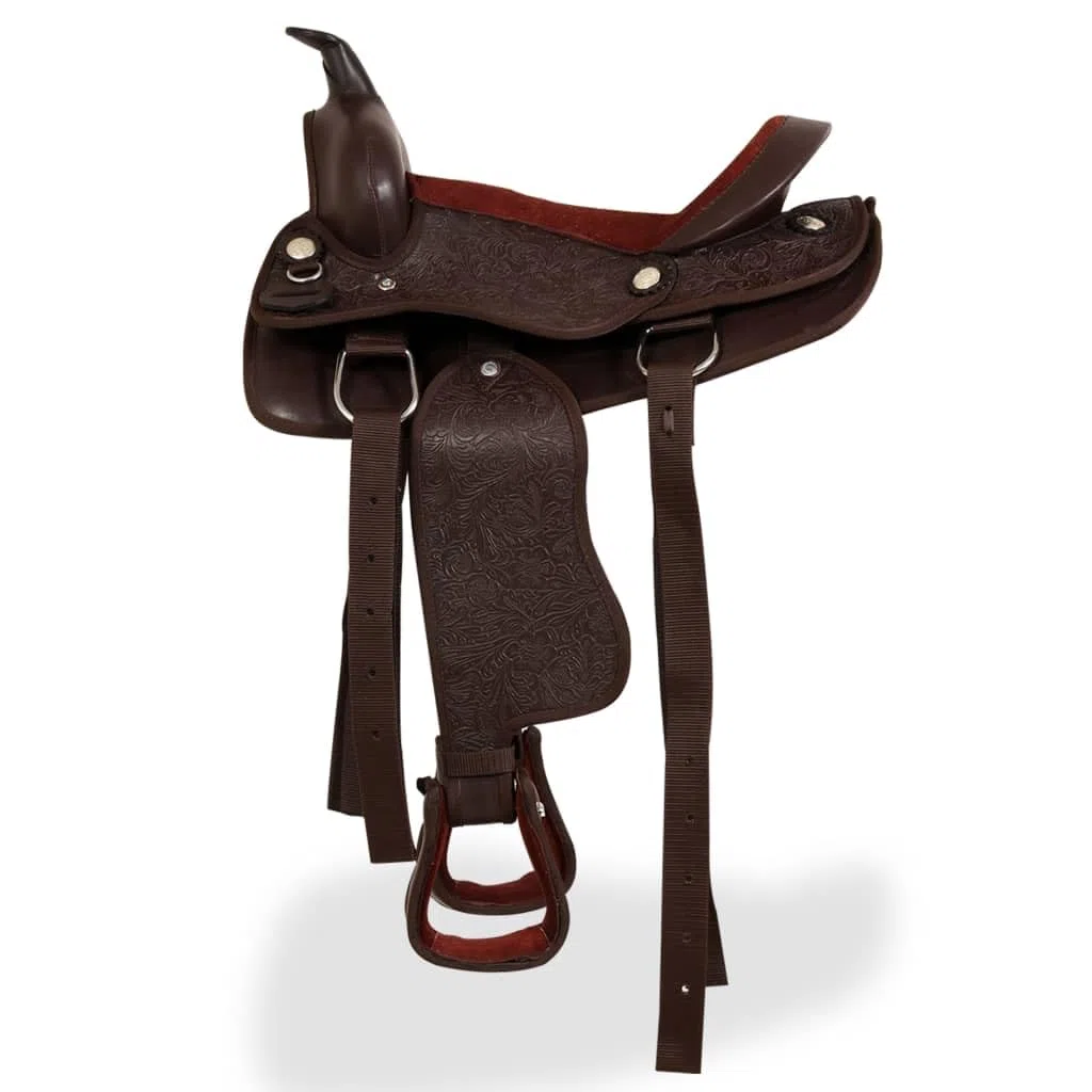 Genérico Montura Occidental, cabezada y Pechera Cuero Real 13" marrón Deportes, Actividades al Aire Libre, Equitación, Arreos para Caballos, Monturas Marrón 6,42 kg