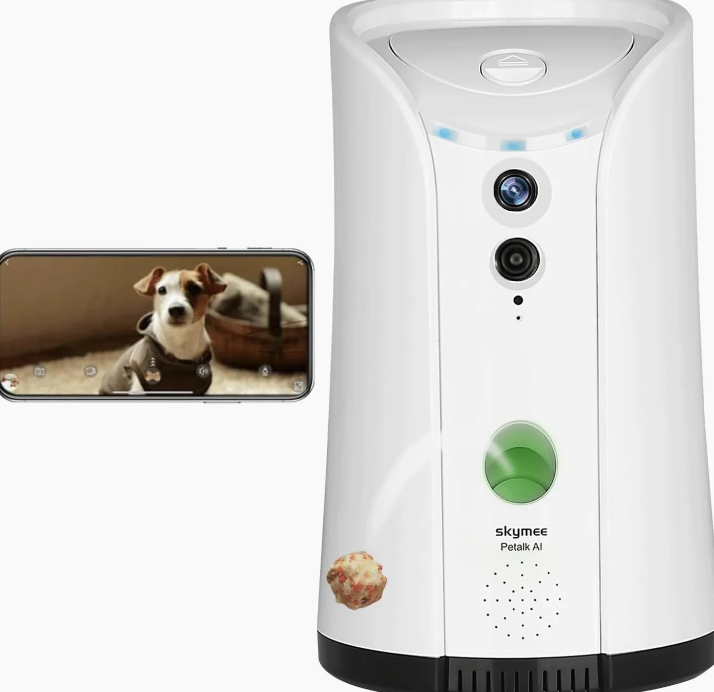 SKYMEE Dispensador de premios para cámara de Perro, WiFi Full HD cámara para Mascotas con Audio bidireccional y visión Nocturna, Compatible con Alexa