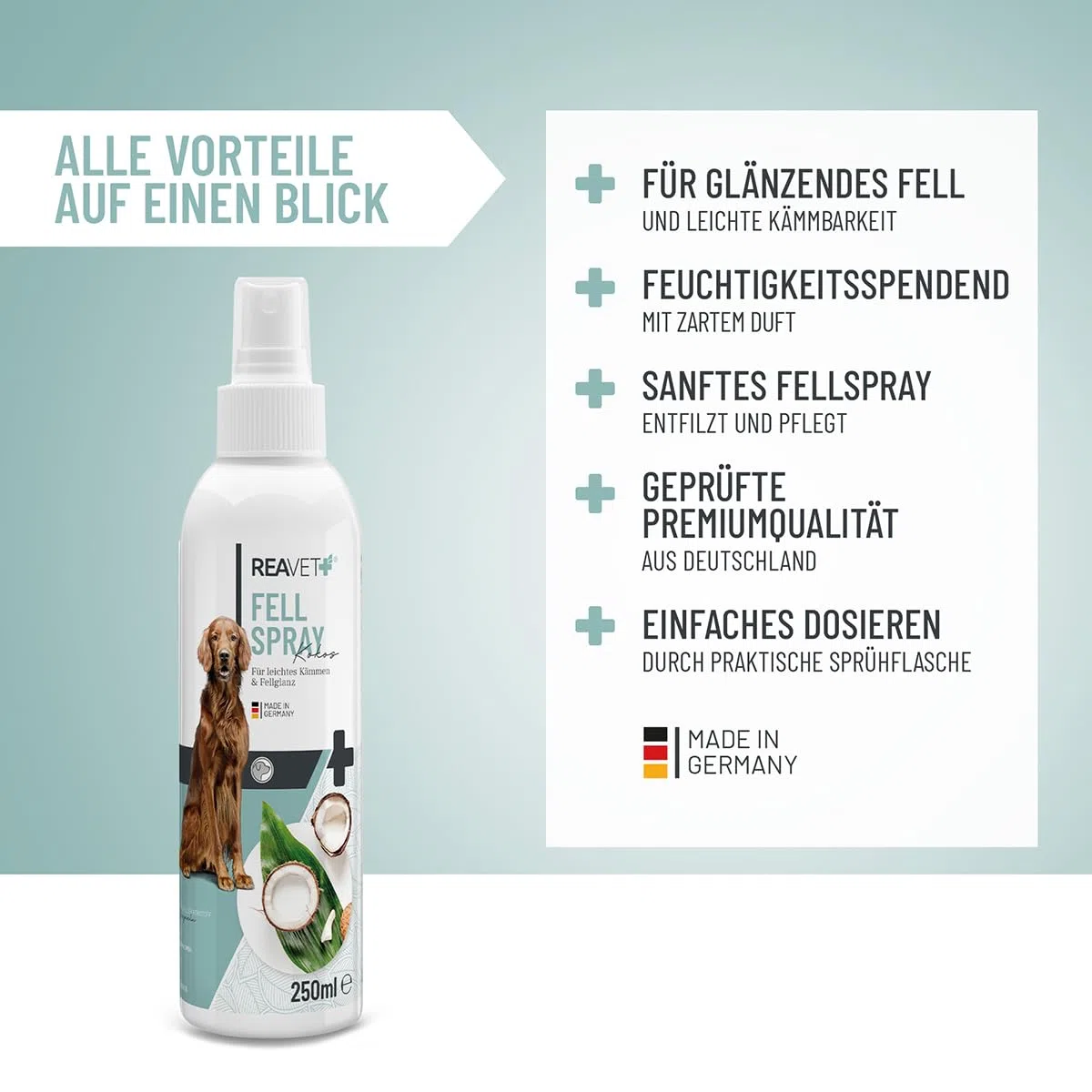 ReaVET Cuidado spray de coco para perros 250 ml