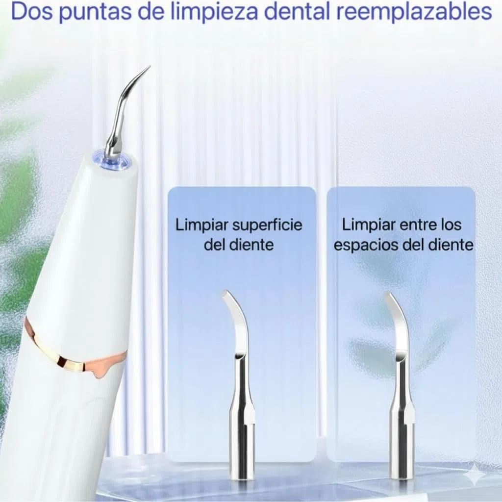 Kit Garaldentist De Limpieza Dental Para Sarro, Cepillo Dental Ultrasonico Portatil Para Limpieza Profunda, 2 Puntas Distintas, Con Luz Led, Ideal Para Tu Mascota