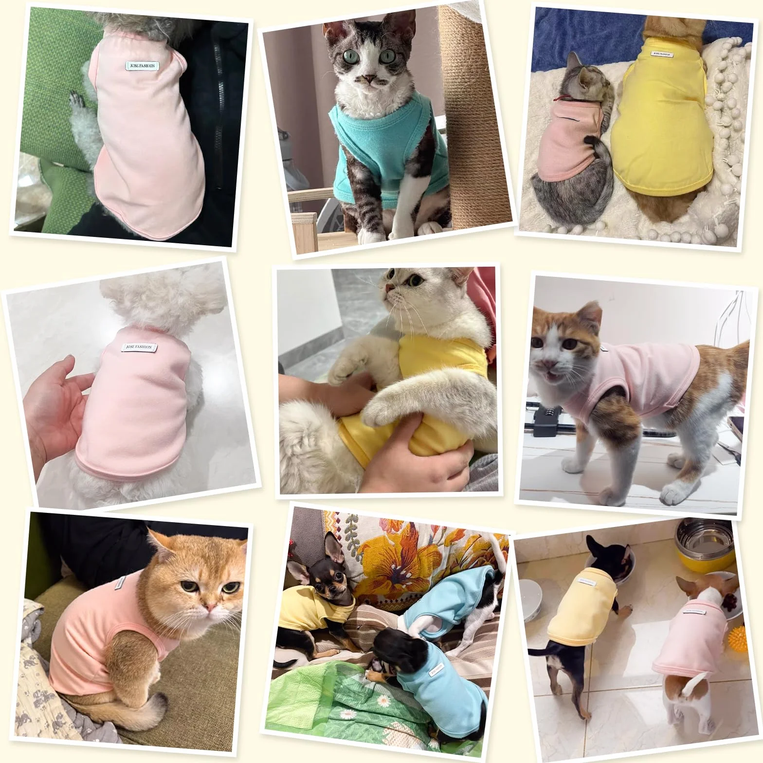 4 Camisetas para Perro, Ropa de Verano sin Mangas, Camiseta Colorida para Cachorros, Camisetas Transpirables para Perros pequeños y medianos, Ropa de Gato (4 Piezas (Amarillo, Blanco, Azul y Rosa), S