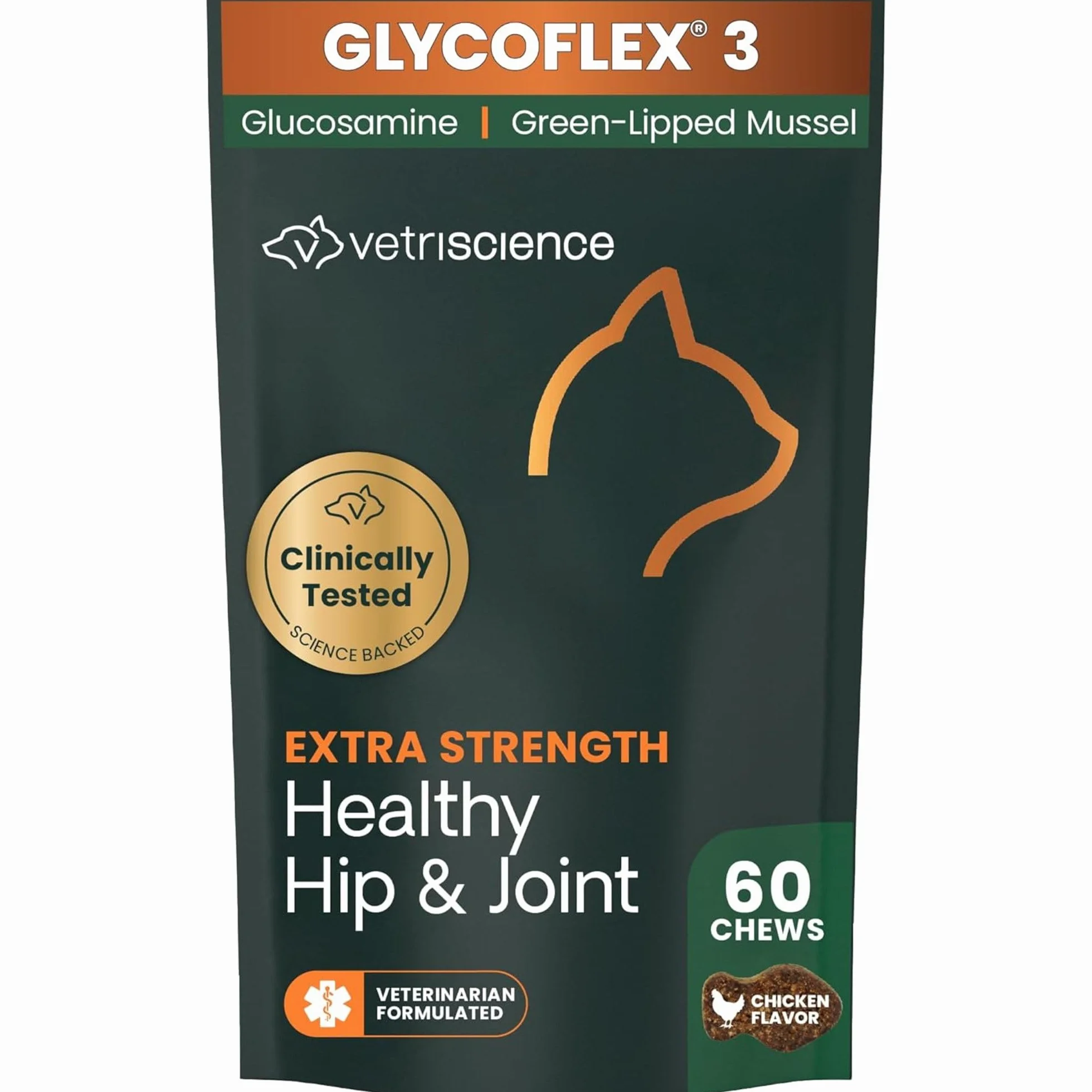Vetri-Science Laboratories Glyco Flex 3 Cadera y suplemento Conjunta para Gatos, Bite tamaño – Chucherías