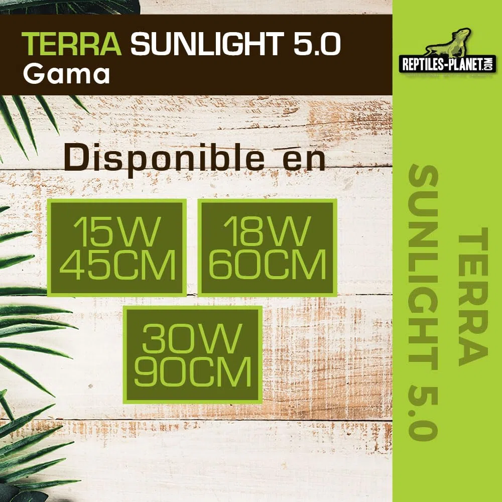 Reptiles-Planet Tubo Fluorescente de Luz Solar T8 5.0 Terra, 30W, 90cm Longitud