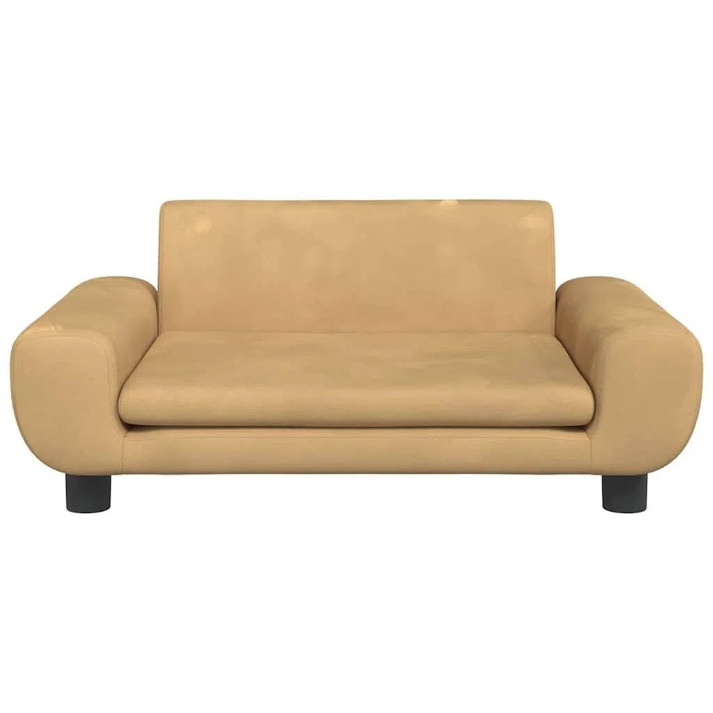 vidaXL Cama para Perros de Terciopelo marrón 70x45x33 cm, sofá para Perros, Cama para Cachorros, Asiento para Perros, sofá para Mascota