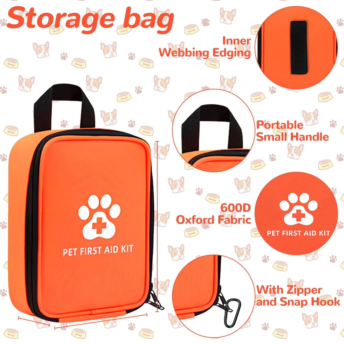 Botiquín de Primeros Auxilios para Perros y Gatos 102 Piezas Kit Primeros Auxilios Mascotas con Pinzas para Garrapatas Pequeño Botiquin Perros para Emergencias en Casa y Viajes al Aire Libre