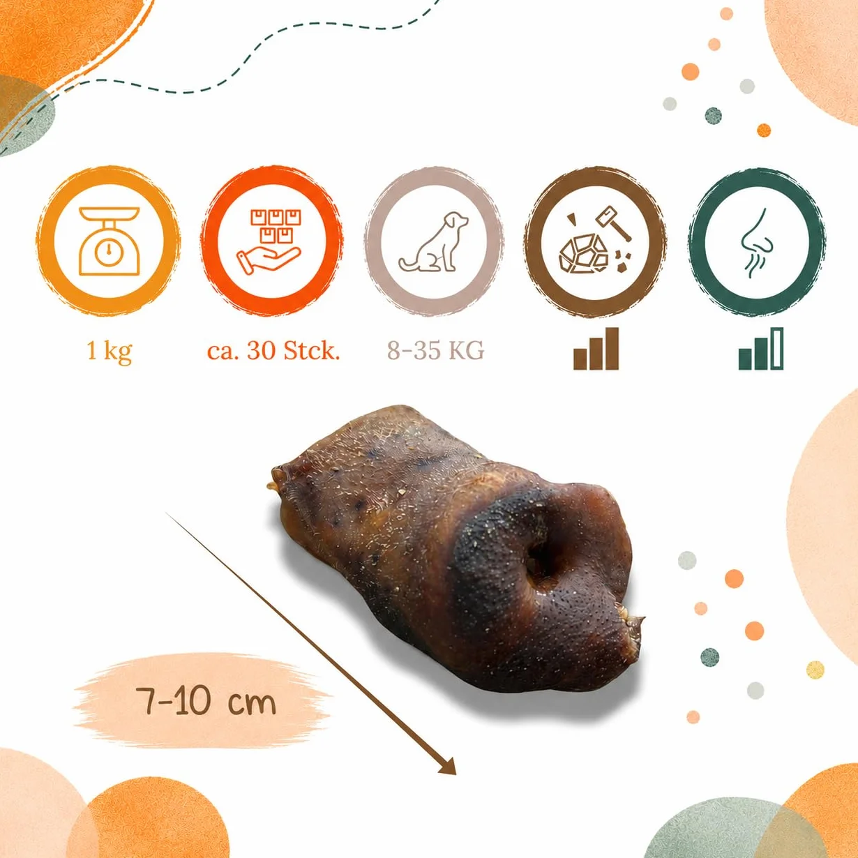 Hocicos de cerdo secos para perros, masticables naturales y aperitivos masticables de cerdo, rico en proteínas, fácil de digerir, sin cereales ni aditivos artificiales, secado al aire, Lucze (1 kg)
