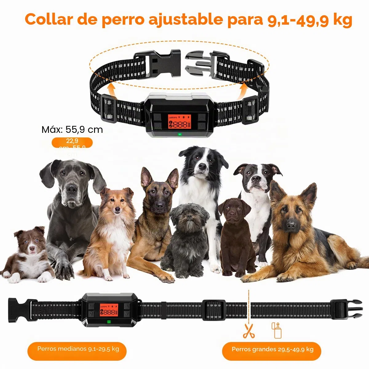 Valla inalámbrica a Prueba de Fugas, GPS para Perros al Aire Libre, Mejorado para Perros con Nuevo Chip GPS Inteligente, IPX7 Impermeable Collar GPS para Perros, Radio de hasta 1000m