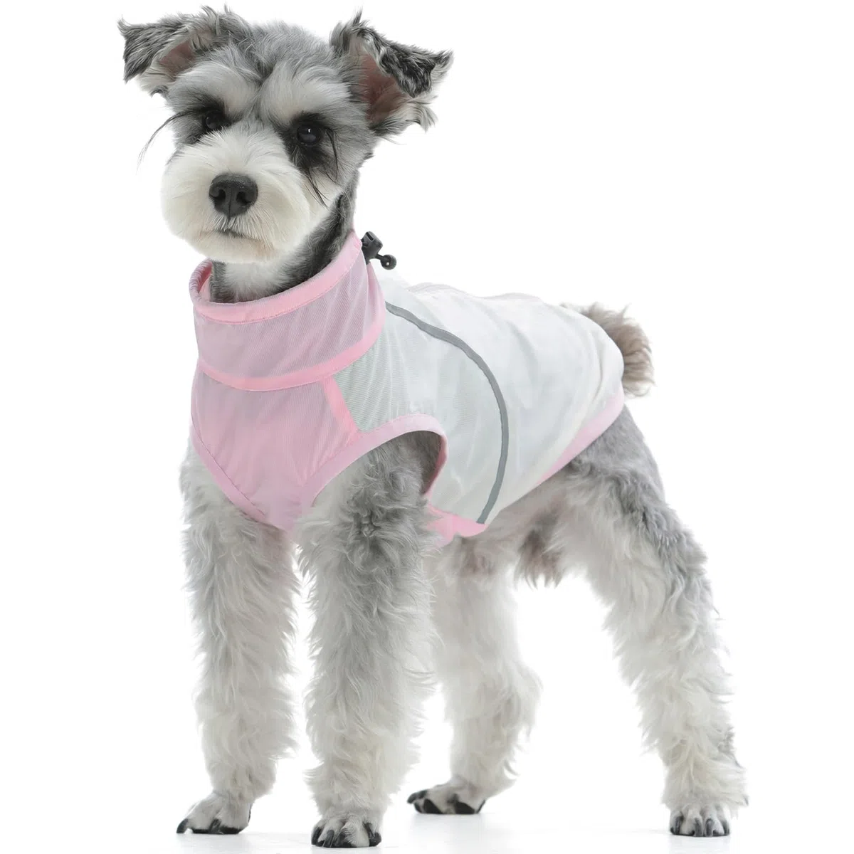 Kuoser - Camiseta de protección solar para perros, UPF50+ Chaleco para perros pequeños, Camiseta de protección solar transpirable para cachorros con cremallera y bandas reflectantes para verano y