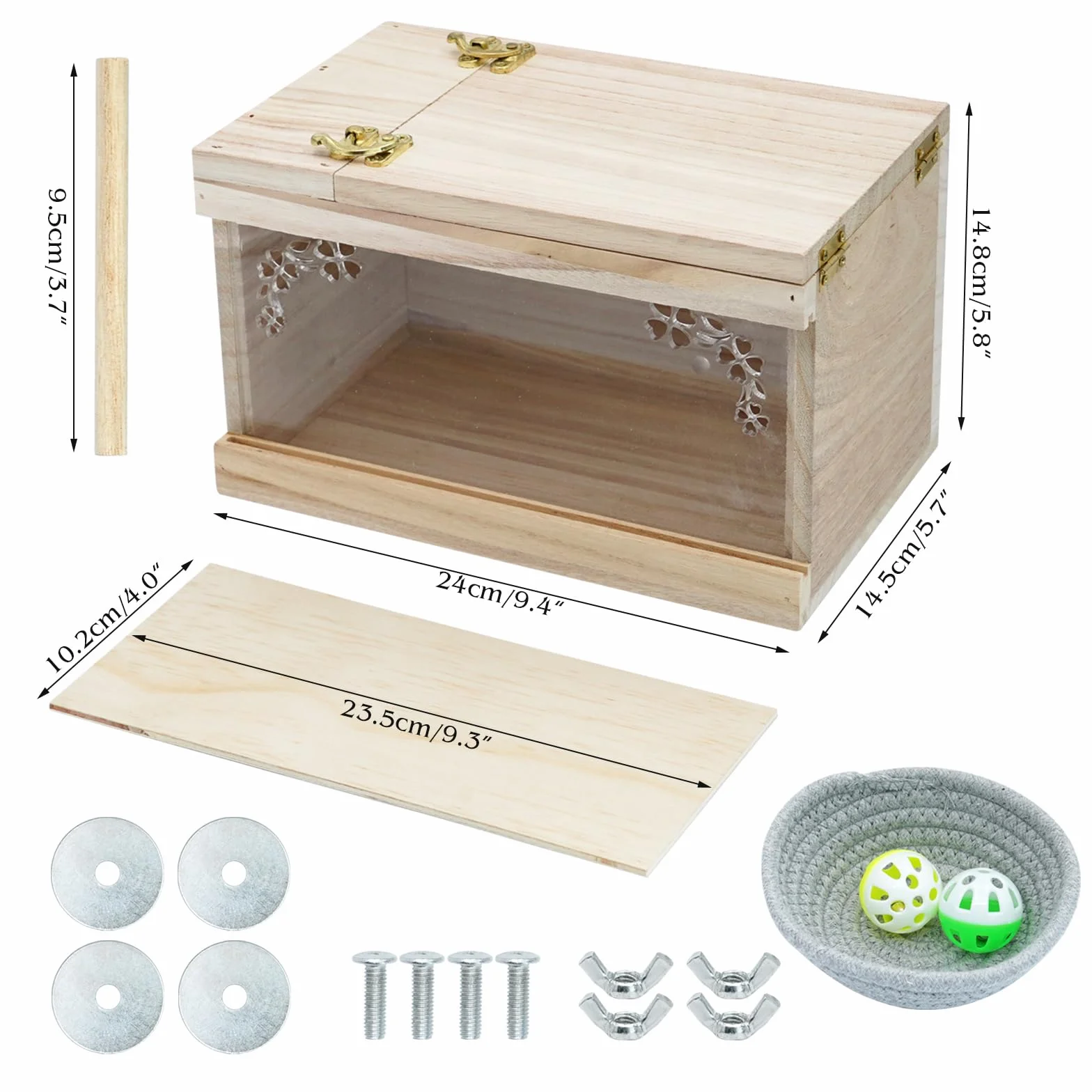 Caja nido de madera para pájaros, nido de cría de periquitos para tortolitos, caja de apareamiento para pájaros silvestres, jaula para periquitos, casa de cacatúas, gallineros