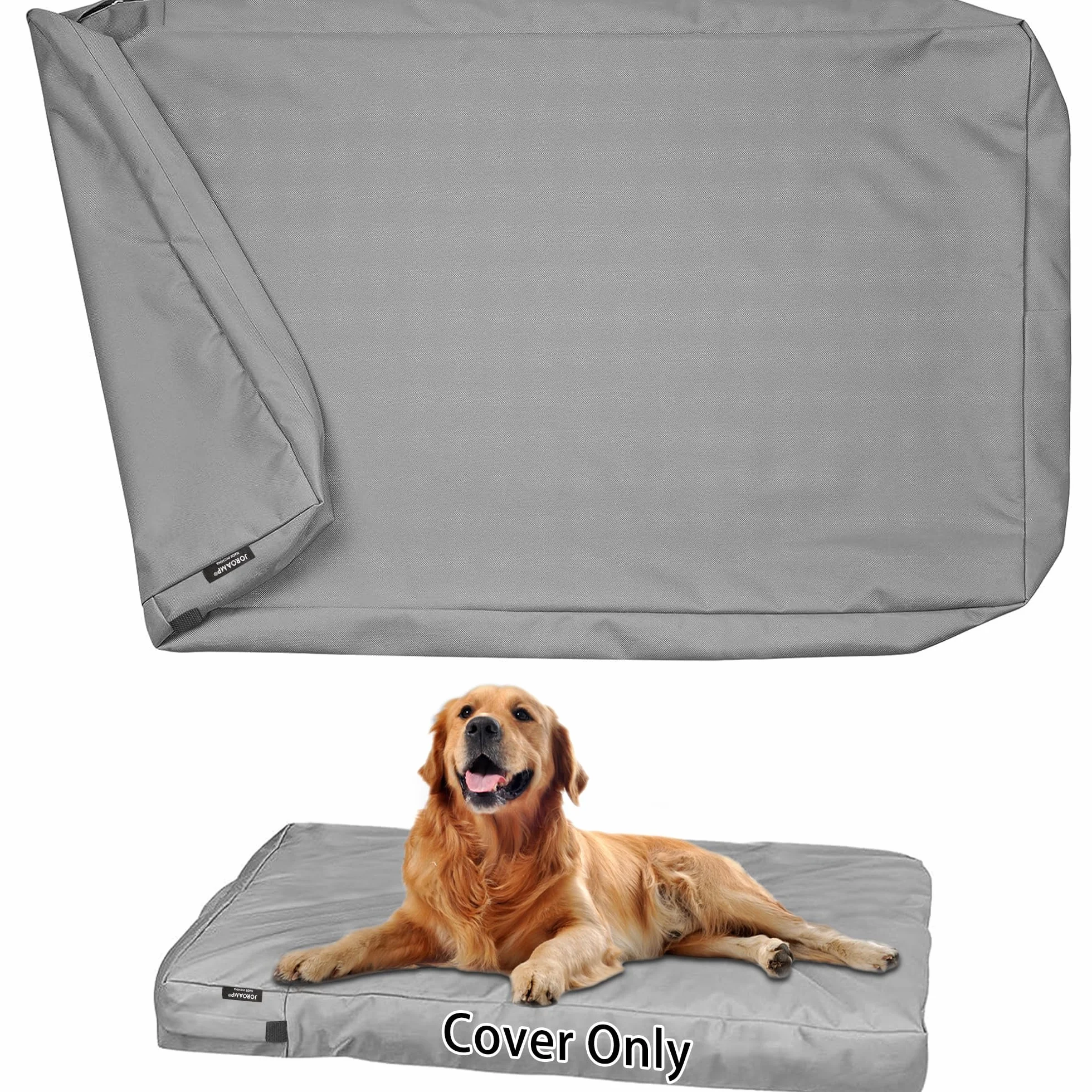 Funda Impermeable para Cama de Perro de Lona con Cremallera, Lavable, Funda de Repuesto para Jaula de Perro, 40 x 27 x 4 Pulgadas