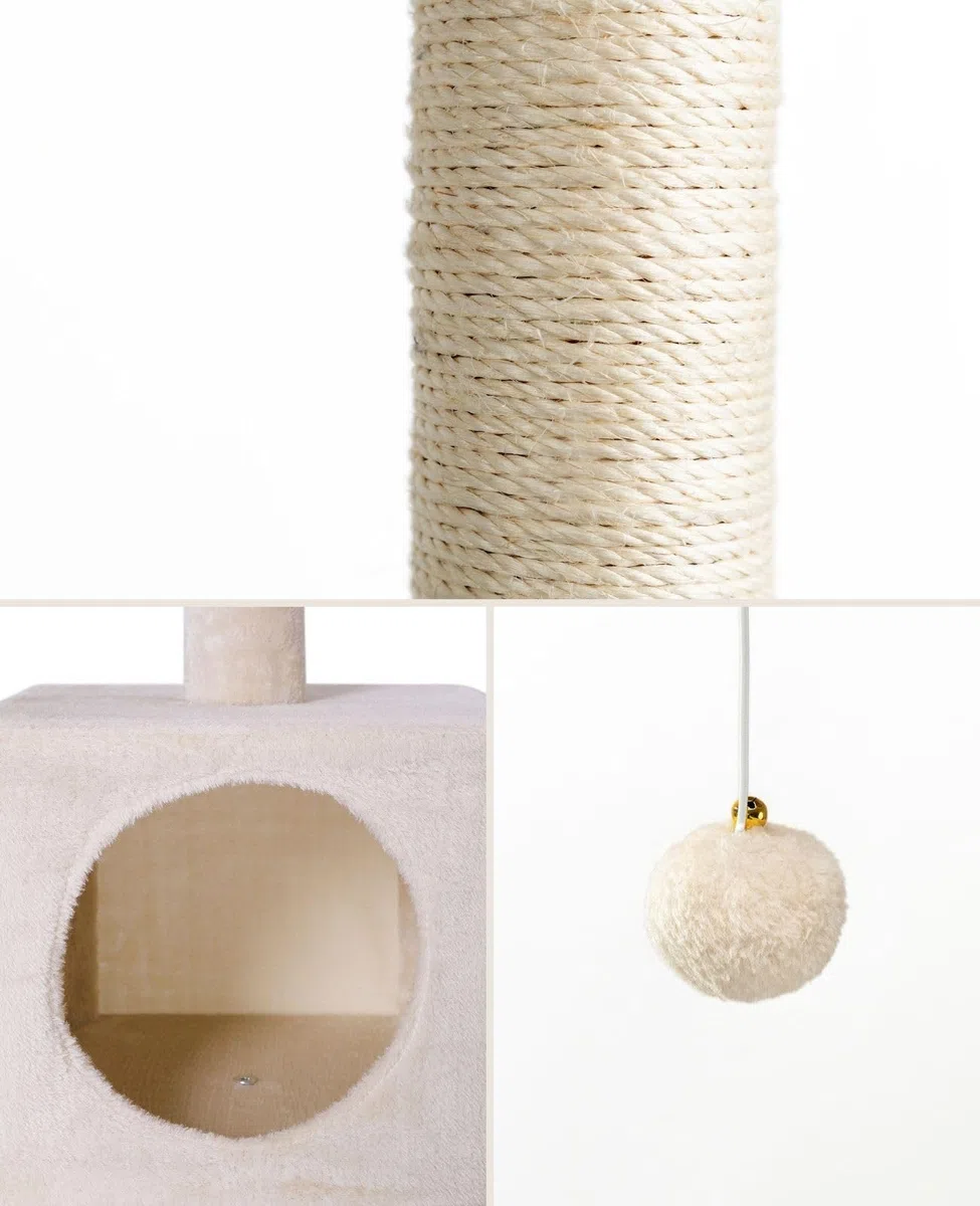 lionto Árbol rascador para Gatos Altura 85 cm, Beige
