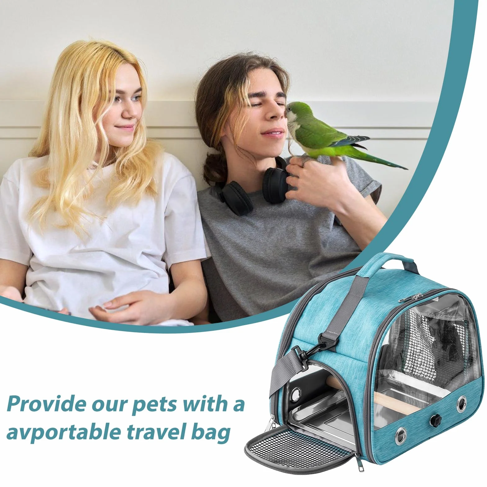 Transportbox Transportbox Transportbehälter für Vögel: Rucksack für Vögel mit Sitzstange und Edelstahl Bank, leichte Atmungsaktiver Transportbox, Haustier Reisekäfig für Papagayeiche Periquitos