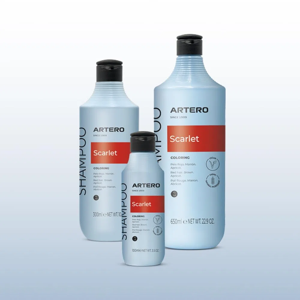 Artero Scarlet. Champú para Perros Intensificador del Color Natural para Pelajes Rojos, Marrones y Chocolate – Brillo Duradero, Hidratación Profunda y Fórmula Suave – con Pigmentos F– 650 ml