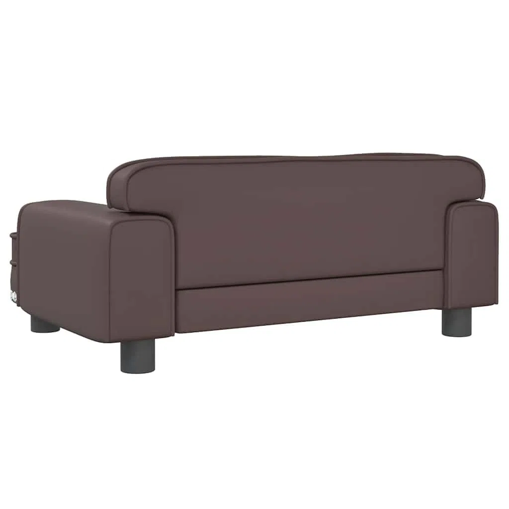 vidaXL Cama para Perros de Cuero sintético marrón 70x45x30 cm, sofá para Perros, Cama para Cachorros, Asiento para Perros, sofá para Mascota