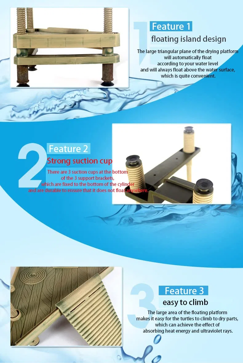 Turtle Sunbathing Platform, Plataforma de Tortuga acuática, Turtle Bank Plataforma de Muelle Flotante para Pequeño Reptile Rana Terrapin(Size:M)