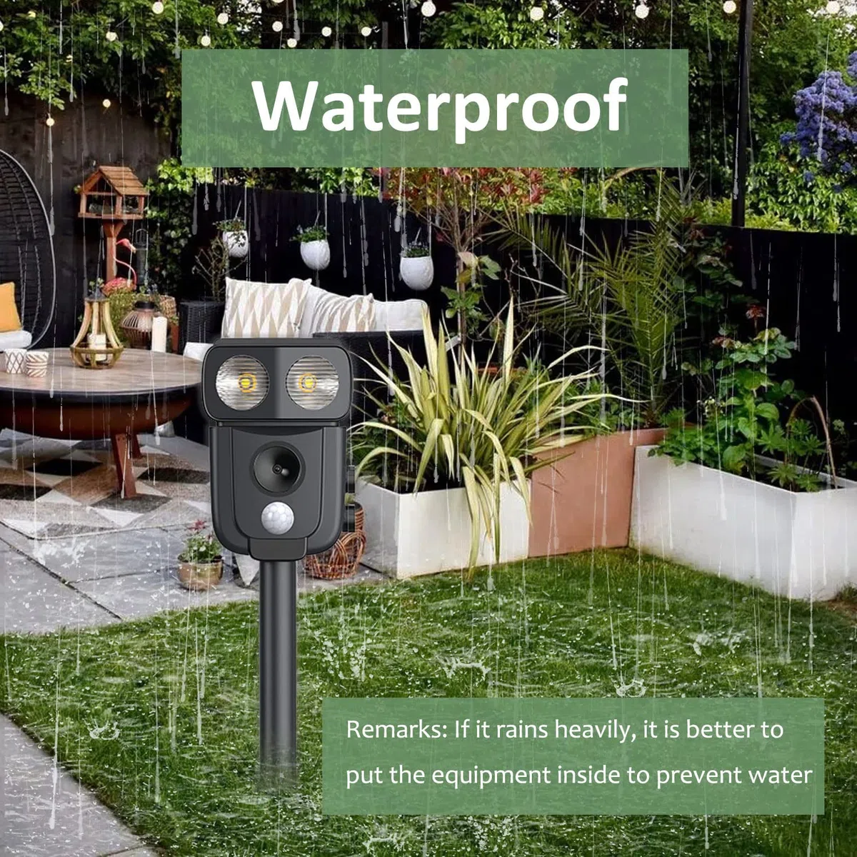 Repelente Gatos,USB,Repelene de Animales al Aire Libre como Gatos, Ratas, Perros, Aves, Zorros,Solar Ultrasónico Repelente para Gatos,Outdoor Repeller para Los Animales
