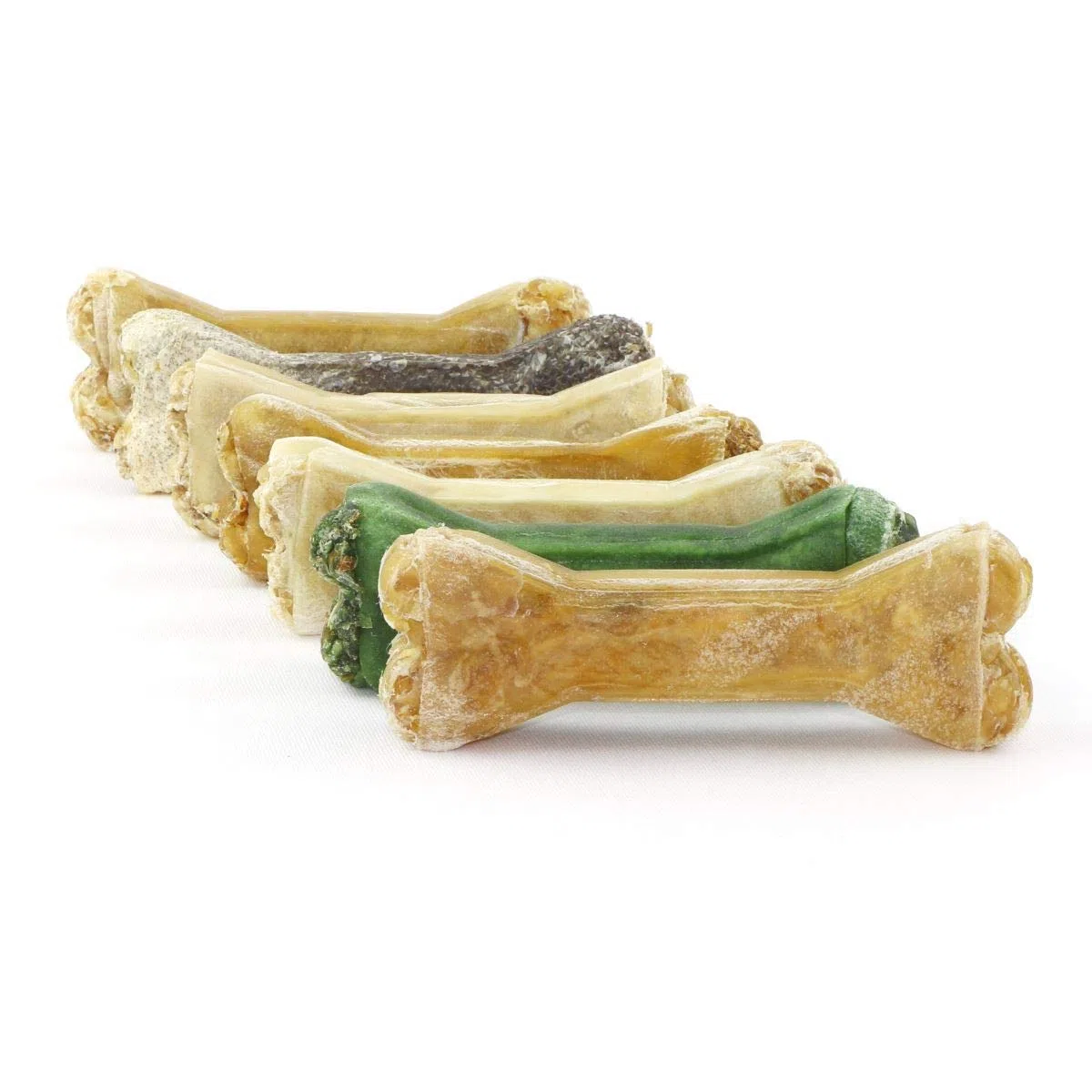 Huesos masticables DOGBOSS Ingredientes 100% Naturales, Diferentes tamaños y sabores (Pack de Prueba con 7 Huesos, 12 cm)