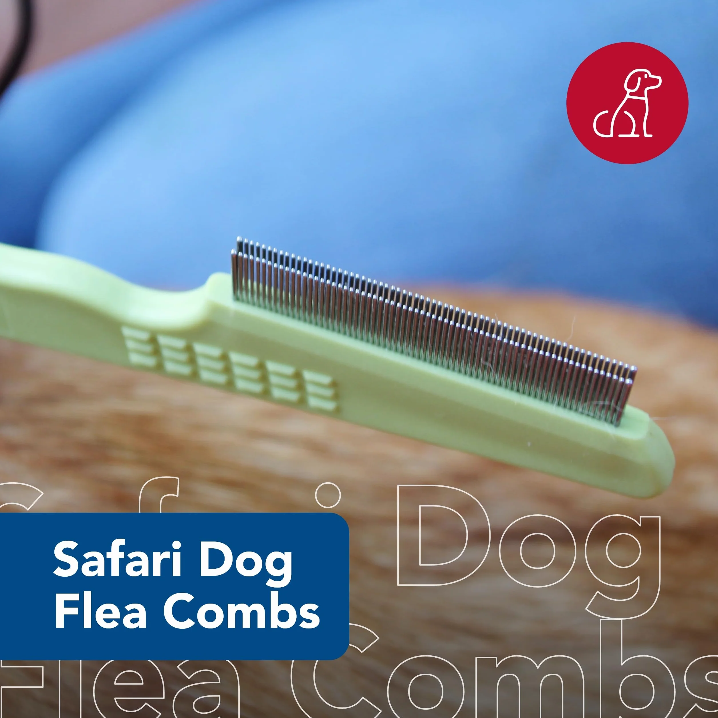 Coastal Pet Safari - Peine de doble hilera – Ayuda a secar la piel – para la prevención y detección de pulgas en mascotas con pelo corto y largo