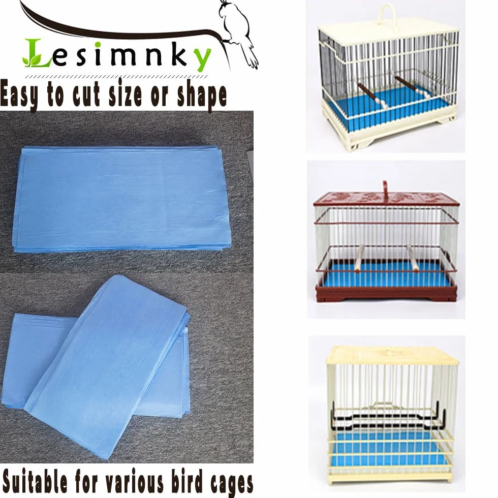 120 forros para jaulas de pájaros, 28 x 43 cm, desechables, no tejidos, forros de papel precortados, absorbentes, jaulas fecales, jaulas para jaulas de animales y mascotas, cojín para loros