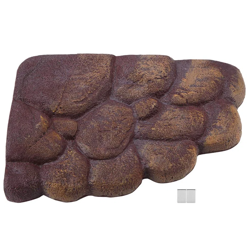 Isla flotante para reptiles, plataforma solar magnética de resina con rocas naturales, isla acuática para tortugas y animales semiacuáticos, for acuarios y terrarios