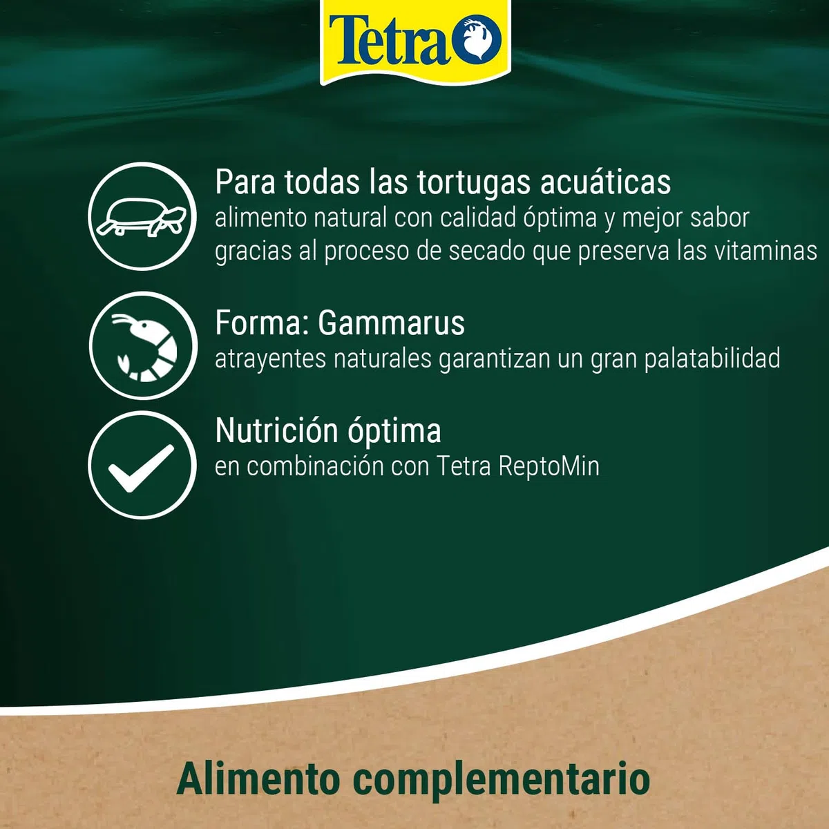 Tetra Gammarus alimento natural para turtugas acuáticas con camarones de arroyo (Gammarus) enteros, Lata de 1 L