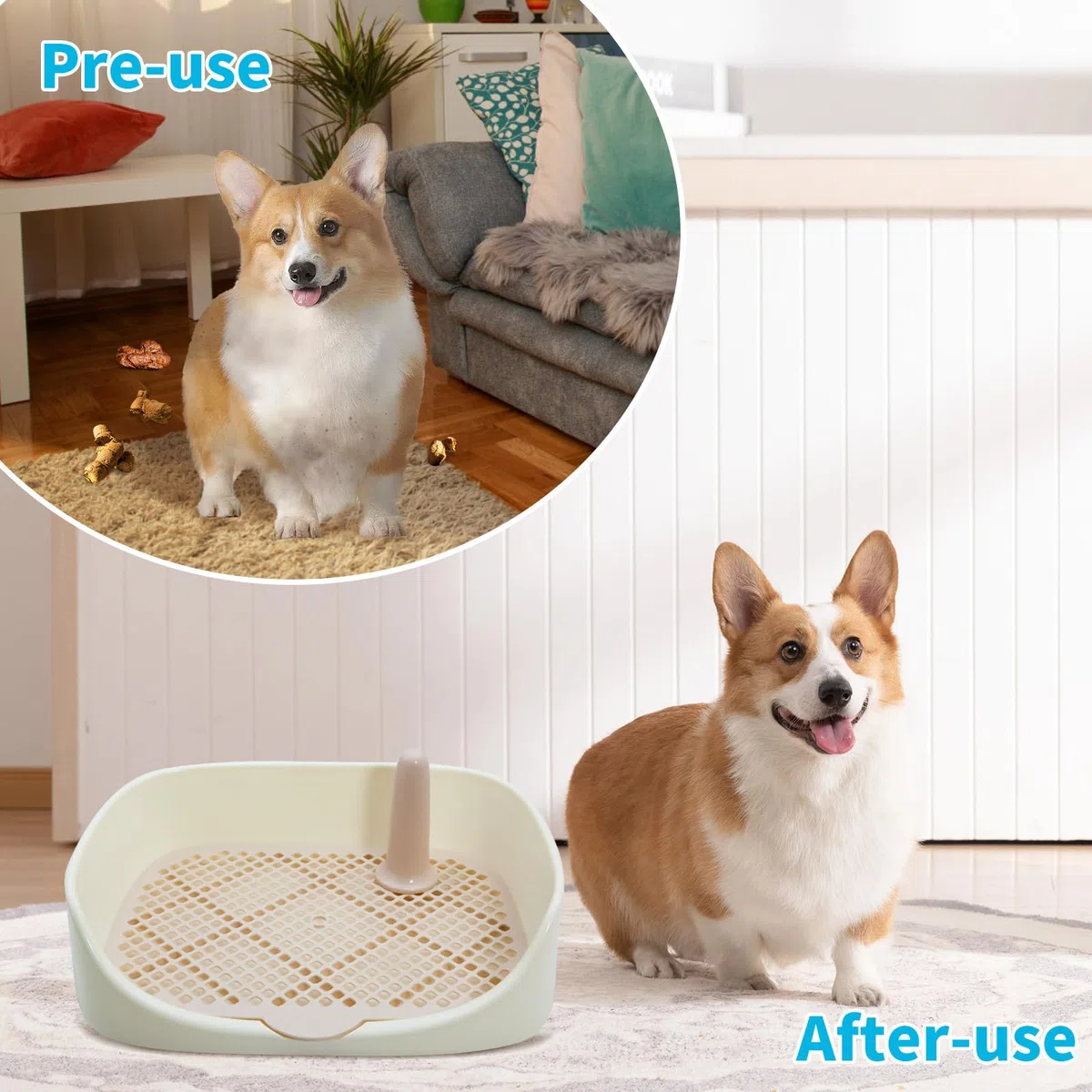 Inodoro de Entrenamiento para Perros,Aseo Portátil con Bandeja Inodoro para Perros Meadero para Perros en Casa para Interior,Exterior,Balcón y Aseo