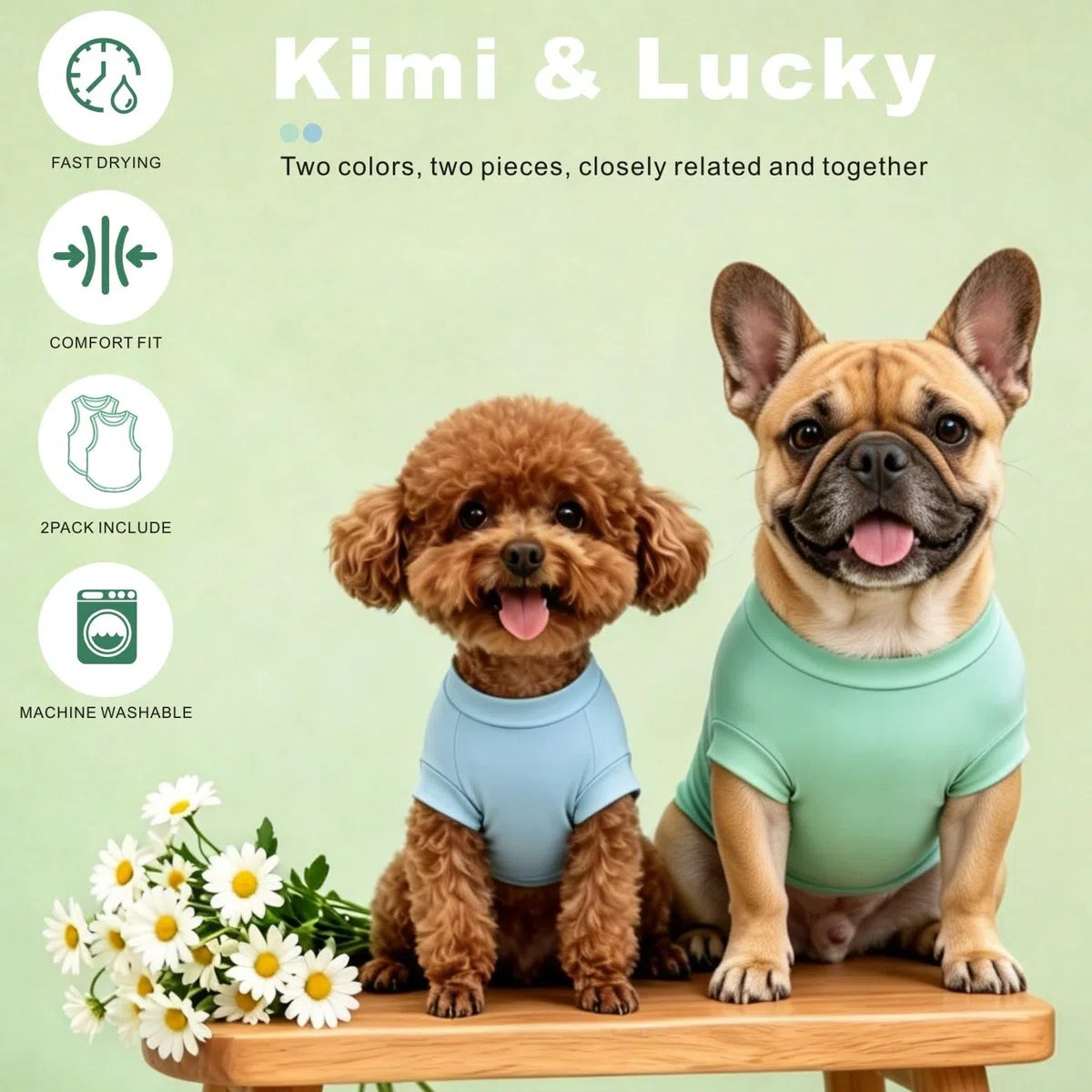 Camisa Perro protección UV 2Pack, Camiseta Ligera Perro Chaleco enfriamiento Secado rápido Ropa Verano Mascotas Confort Perros Camisas Sol para Perros pequeños y medianos Gatos Grandes