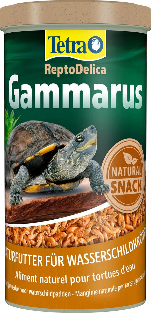 Tetra Gammarus alimento natural para turtugas acuáticas con camarones de arroyo (Gammarus) enteros, Lata de 1 L