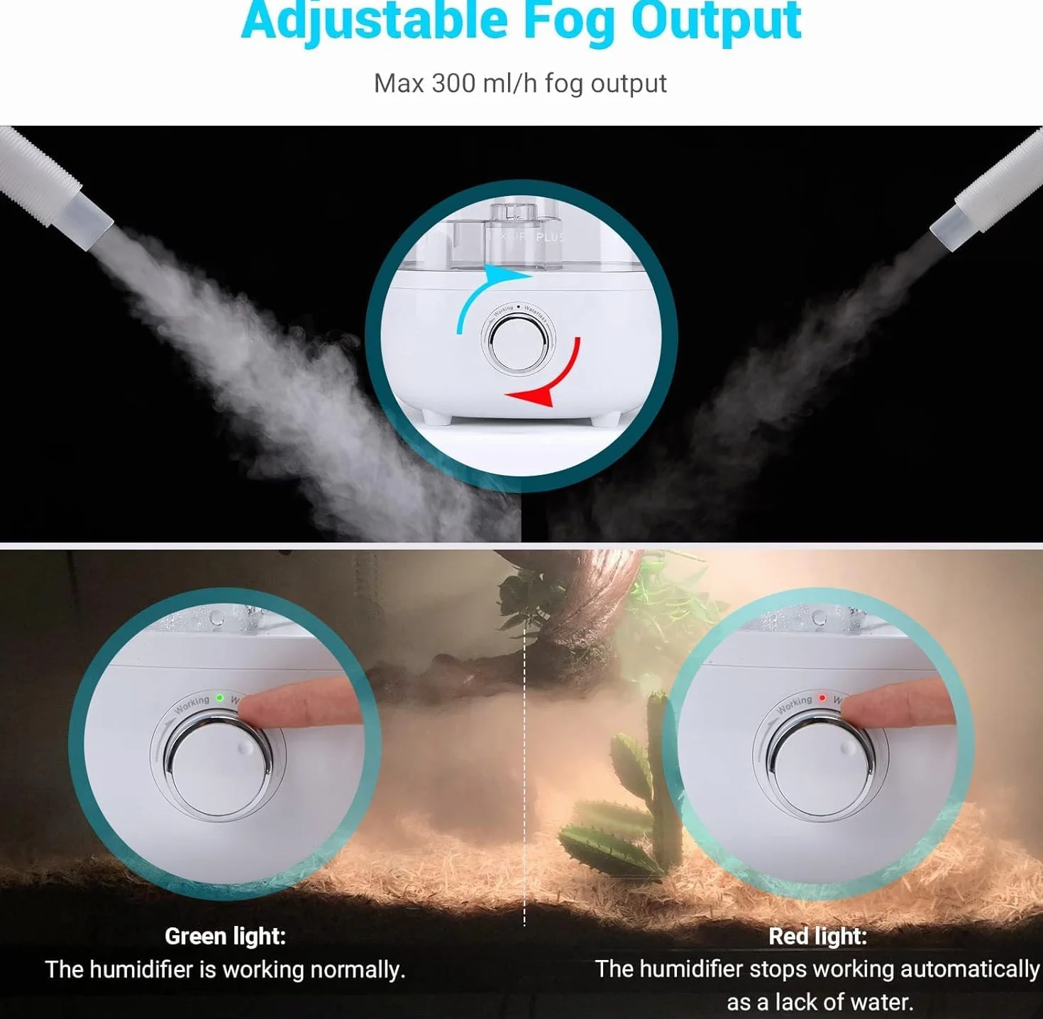 INKBIRDPLUS Humidificador para Reptiles, Nebulizador para Aumentar la Humedad, Humidificador Silencioso para Anfibios de Reptiles, Plantas Húmedas con 4L Gran Capacidad