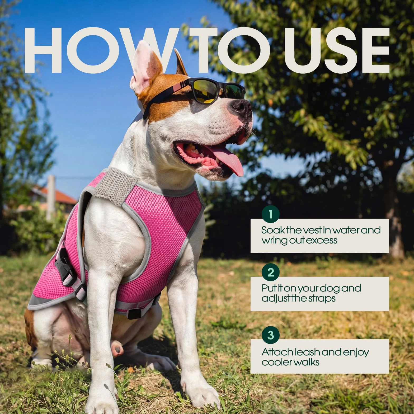 KUOSER Chaleco Fresco Para Perros Con Hebilla Ajustable En El Pecho Y Anillo En D, Chaqueta Refrescante Ligera Para Verano, Rosa, Talla Grande