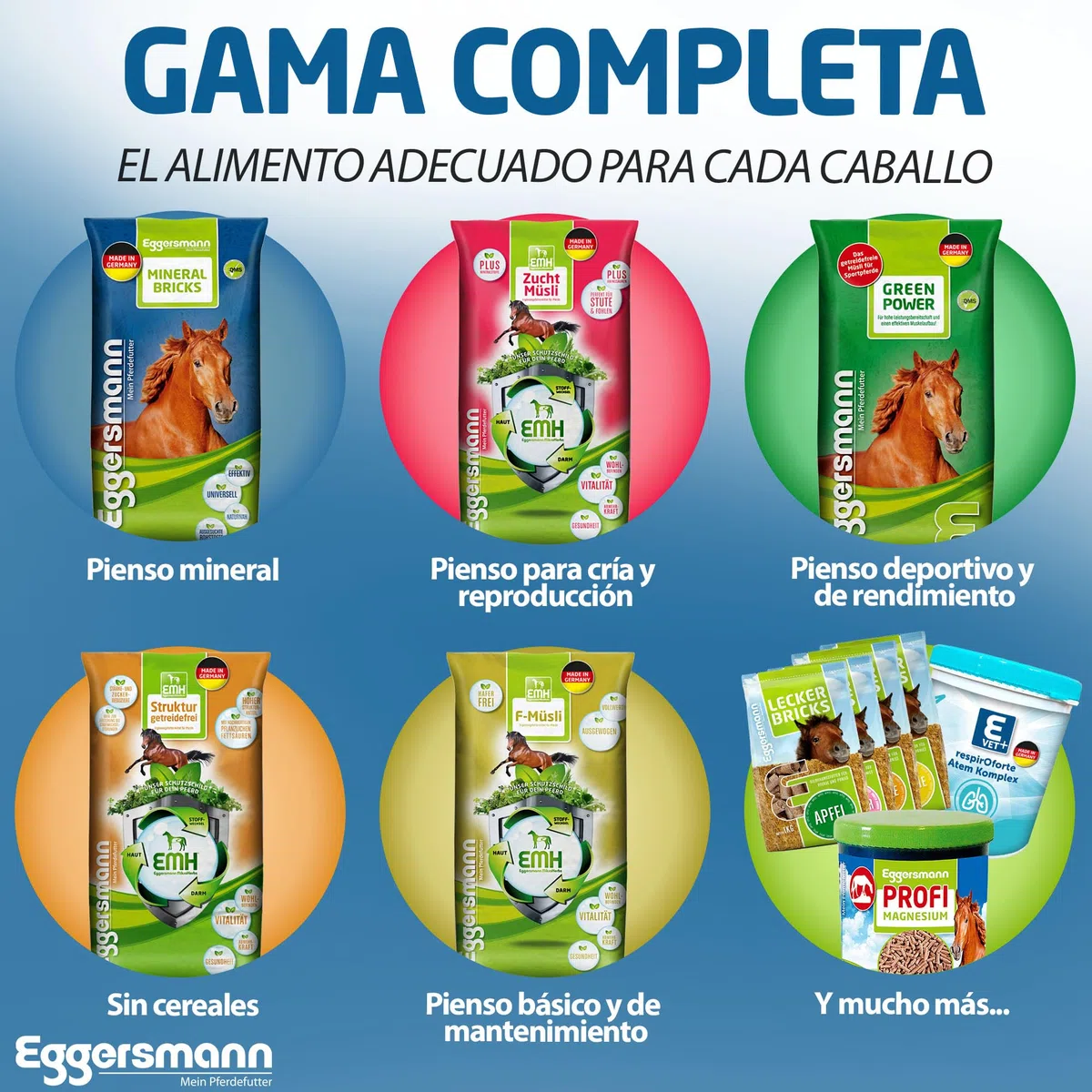 Eggersmann Mein Pferdefutter Terminal de Hierbas sin Cereales, 8 kg, sin Cereales, alimento Mineral para Caballos, para apoyar el metabolismo, Apto para Caballos sensibles a Las alergias