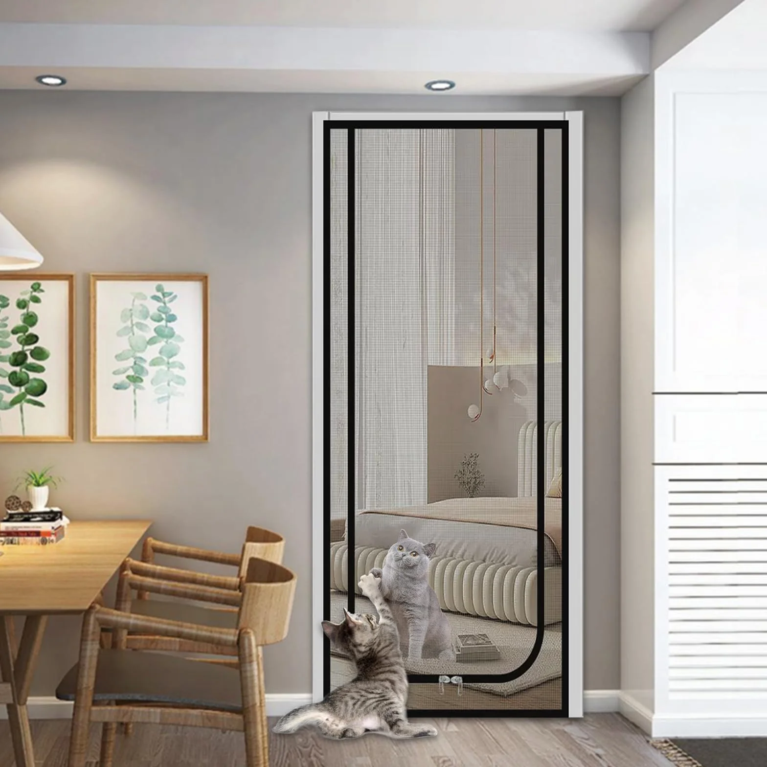 Rejilla para Gatos y Puerta de Balcón - Malla Segura para Mascotas en Salón, Dormitorio, Cocina y Terraza - Resistente y Gruesa para Evitar Escapes (80 x 200)