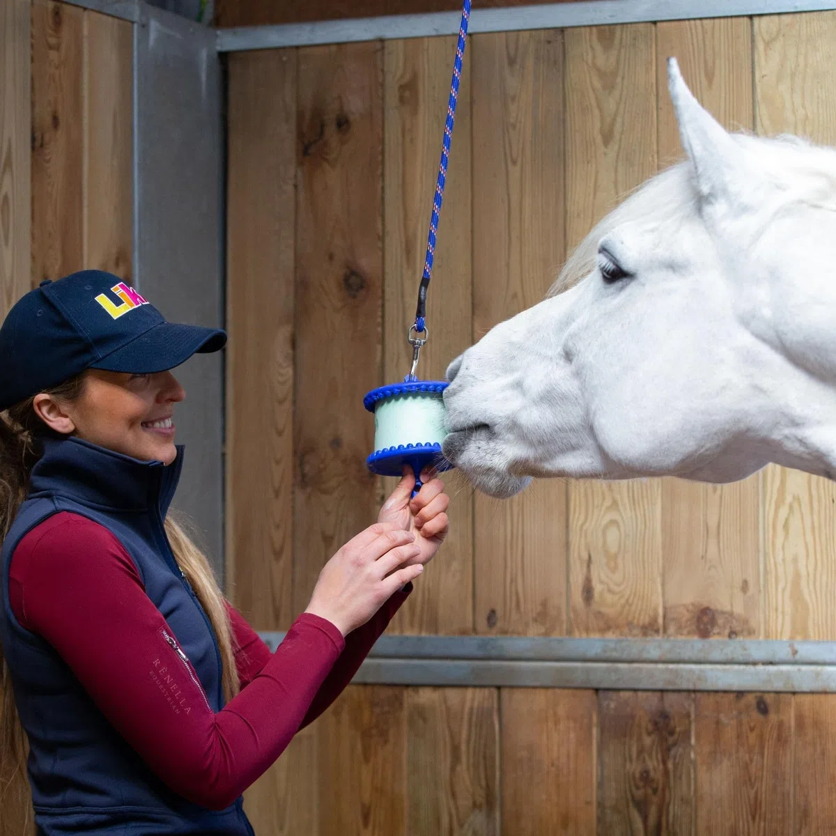 Likit Holder Aqua | Juguete Estable para Caballos, Use golosinas para Caballos | Ayuda al aburrimiento del Caballo | Aqua