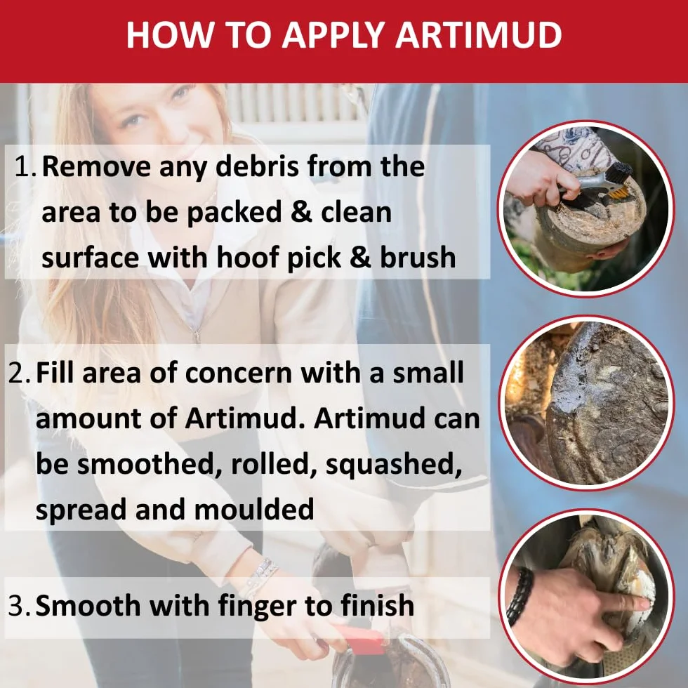 Artimud - Masilla activa para tordo de pezuña, 300 g, limpia y protege grietas y hendiduras, embalaje debajo del zapato/almohadilla, relleno de línea blanca, elimina la putrefacción, recomendado por