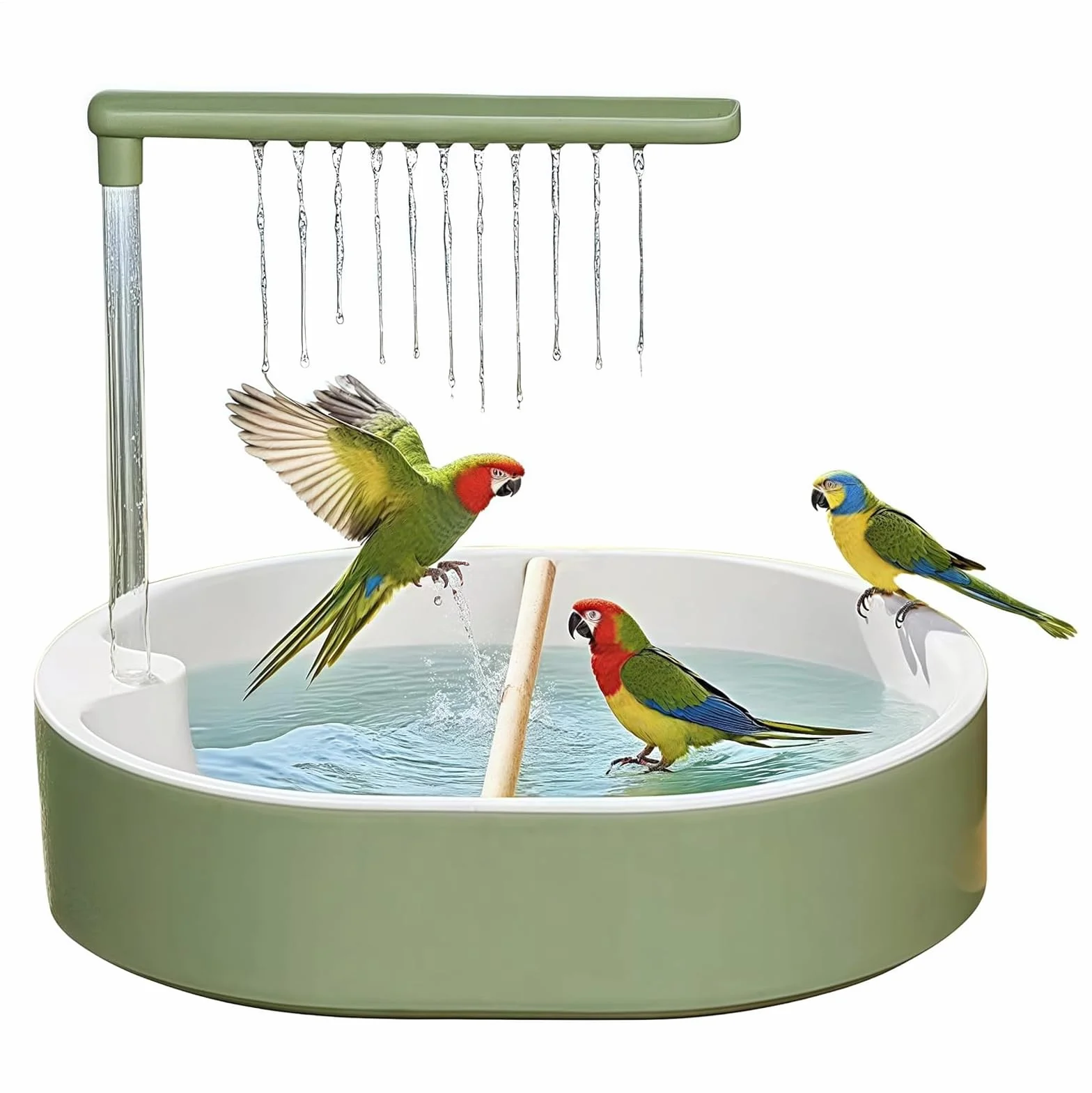 Bañera de Loros – Ducha Interior para pájaros de agapornis, cacatúas, Pinzas, cacatúas y Conures con función de Estanque de Agua para Uso en Jaula, fácil Limpieza, Acceso al baño, 12.5 x 11.0 x 9.84
