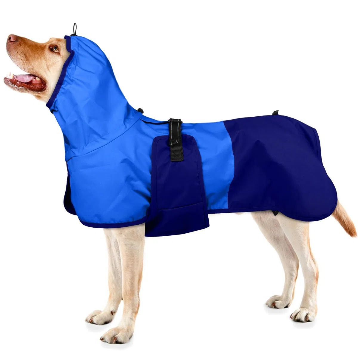 Chubasquero Perro Grande, Chaqueta Impermeable para Perros Grande Impermeable Perro Grande Cubierta Completapara Ajustable Sudaderas a Prueba de Viento Perros(Azul, XL)